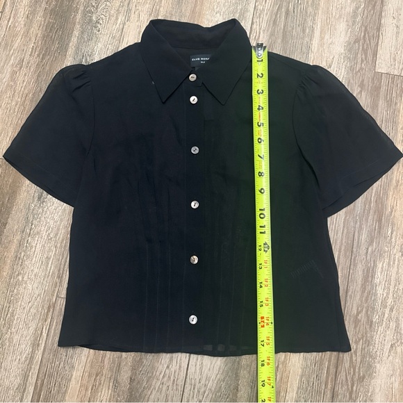 CLUB MONACO Sheer Silk Button Down Blouse in Black Size S NWT - Picture 8 of 9